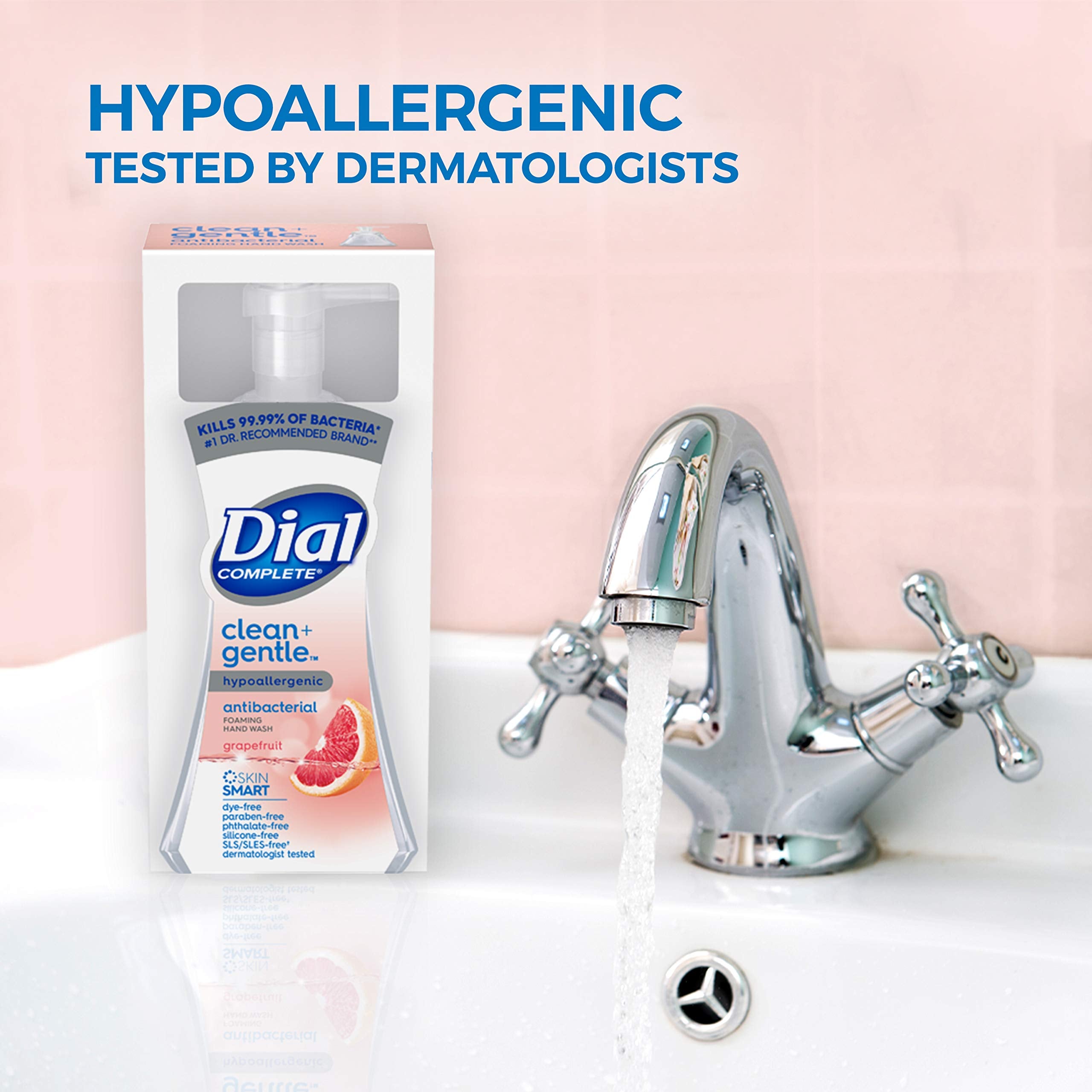 Dial complete foam close-up demonstrates creamy texture of the hand wash.