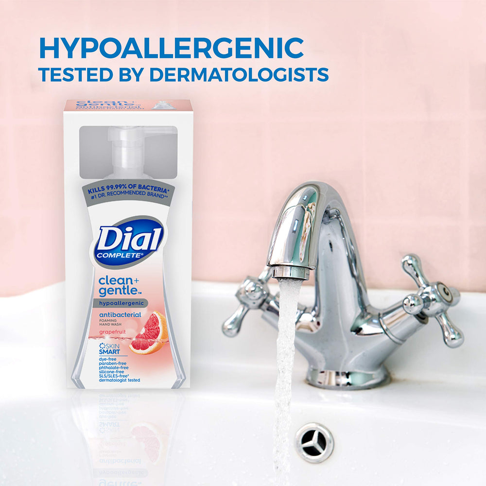 Dial complete foam close-up demonstrates creamy texture of the hand wash.