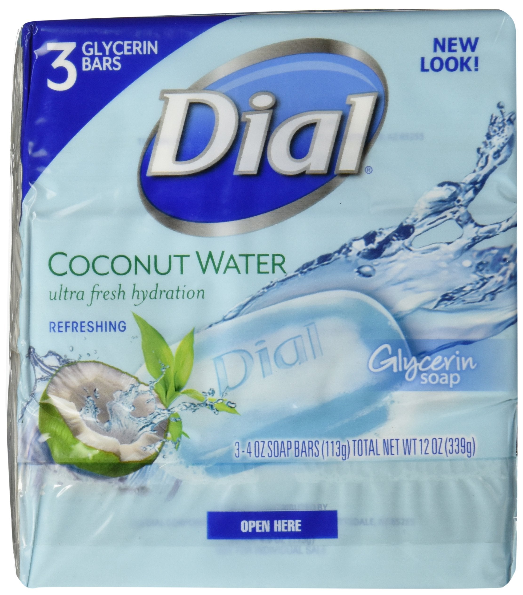 Dial creamy-lather bar soap featuring coconut water for refreshing cleansing.