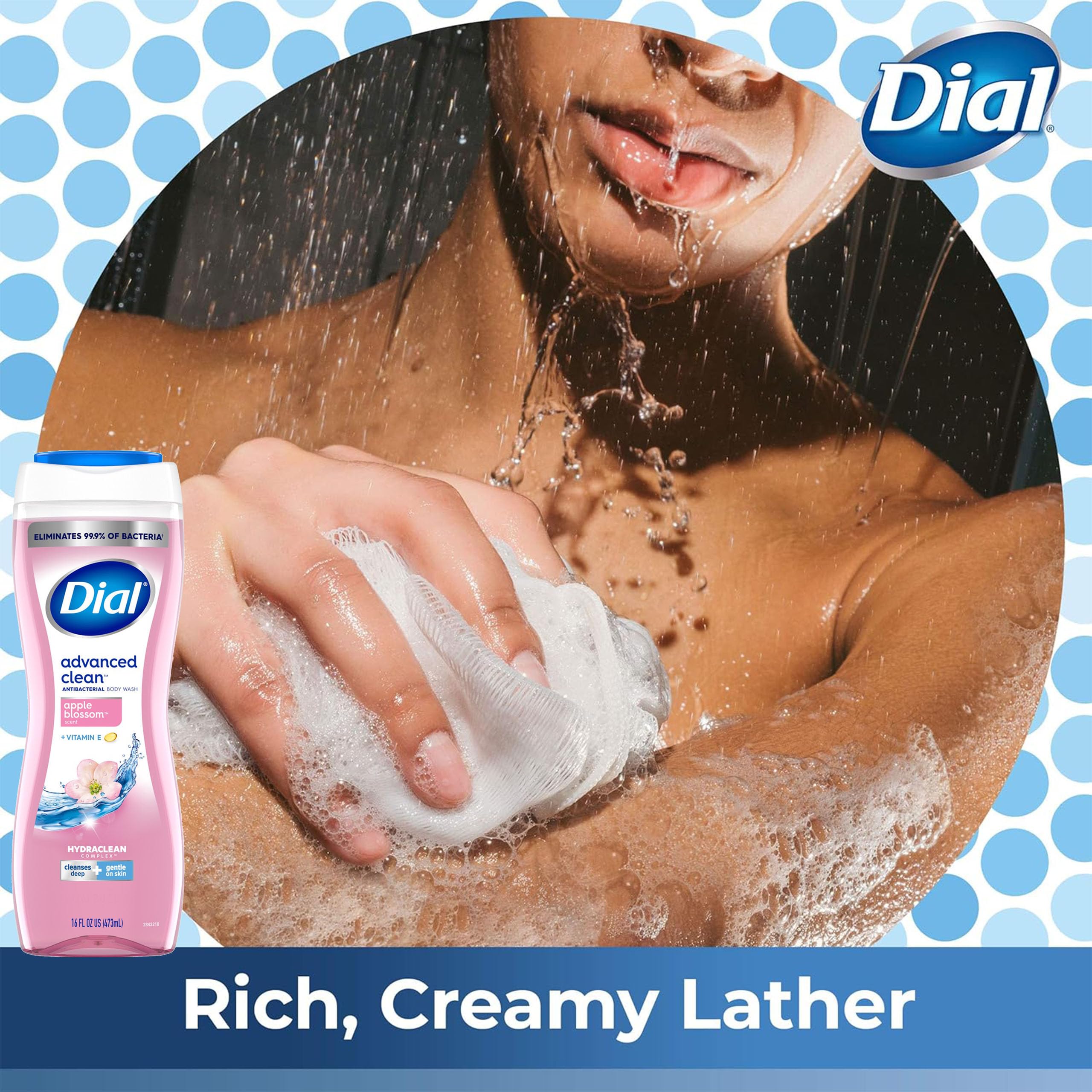 Dial dermatologist-tested bottle label asserting gentle cleansing