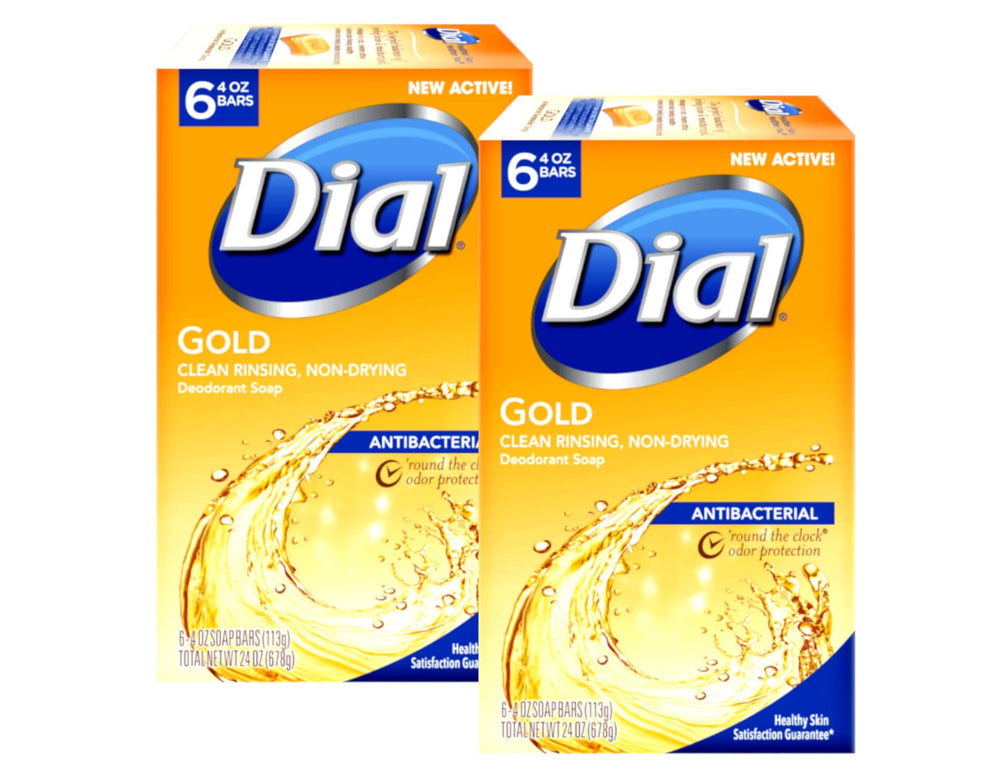 Dial Gold antibacterial soap bar providing rich lather for lasting clean.