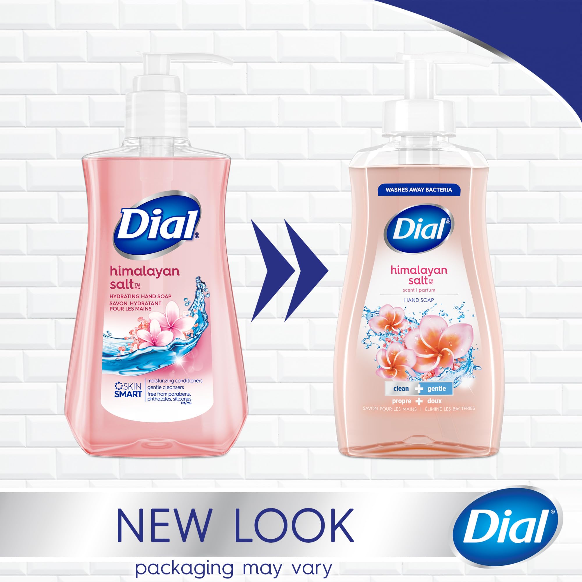 Dial Himalayan Salt foaming soap creating gentle cleansing on hands.