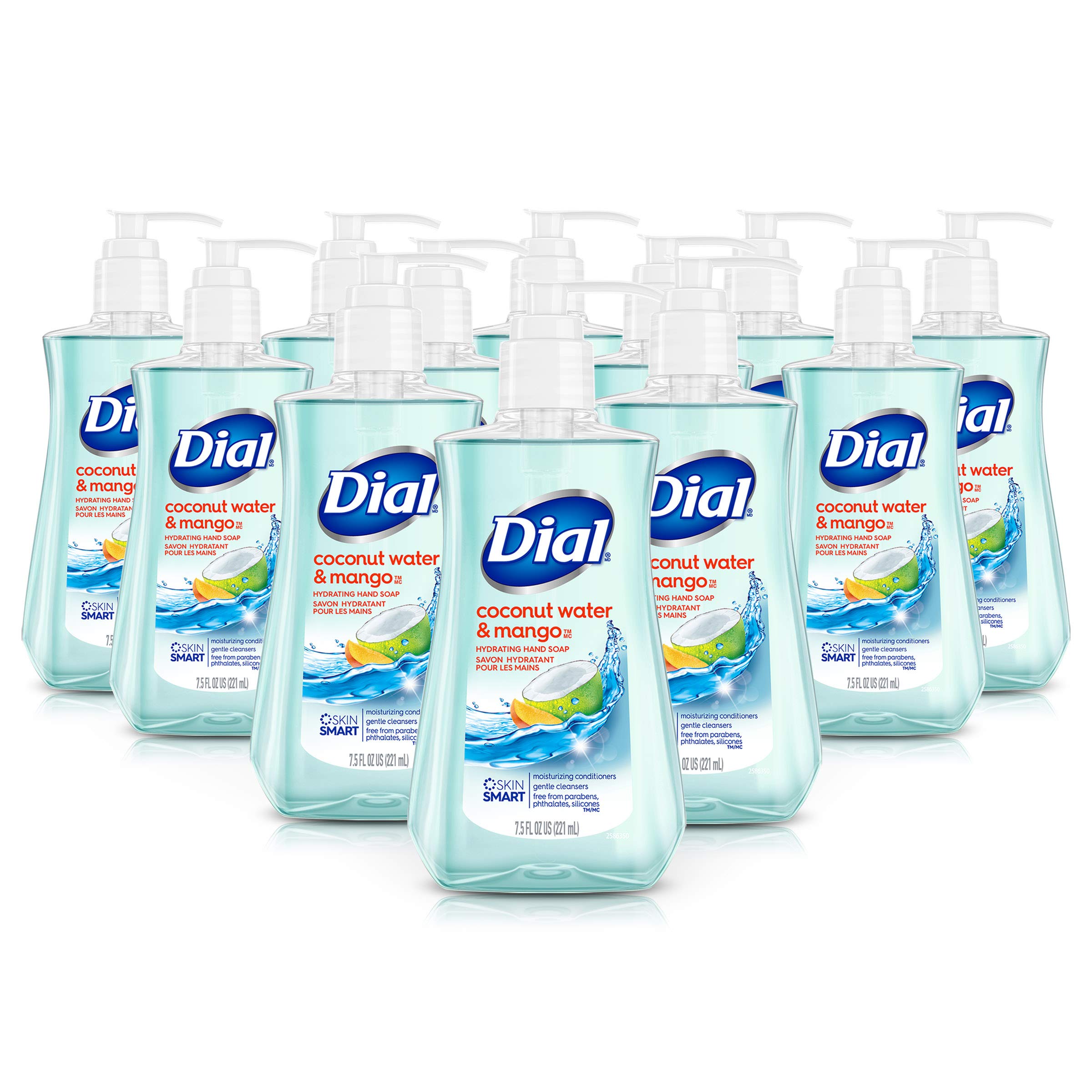 Dial Coconut Water Mango bottle shows refreshing daily hand wash