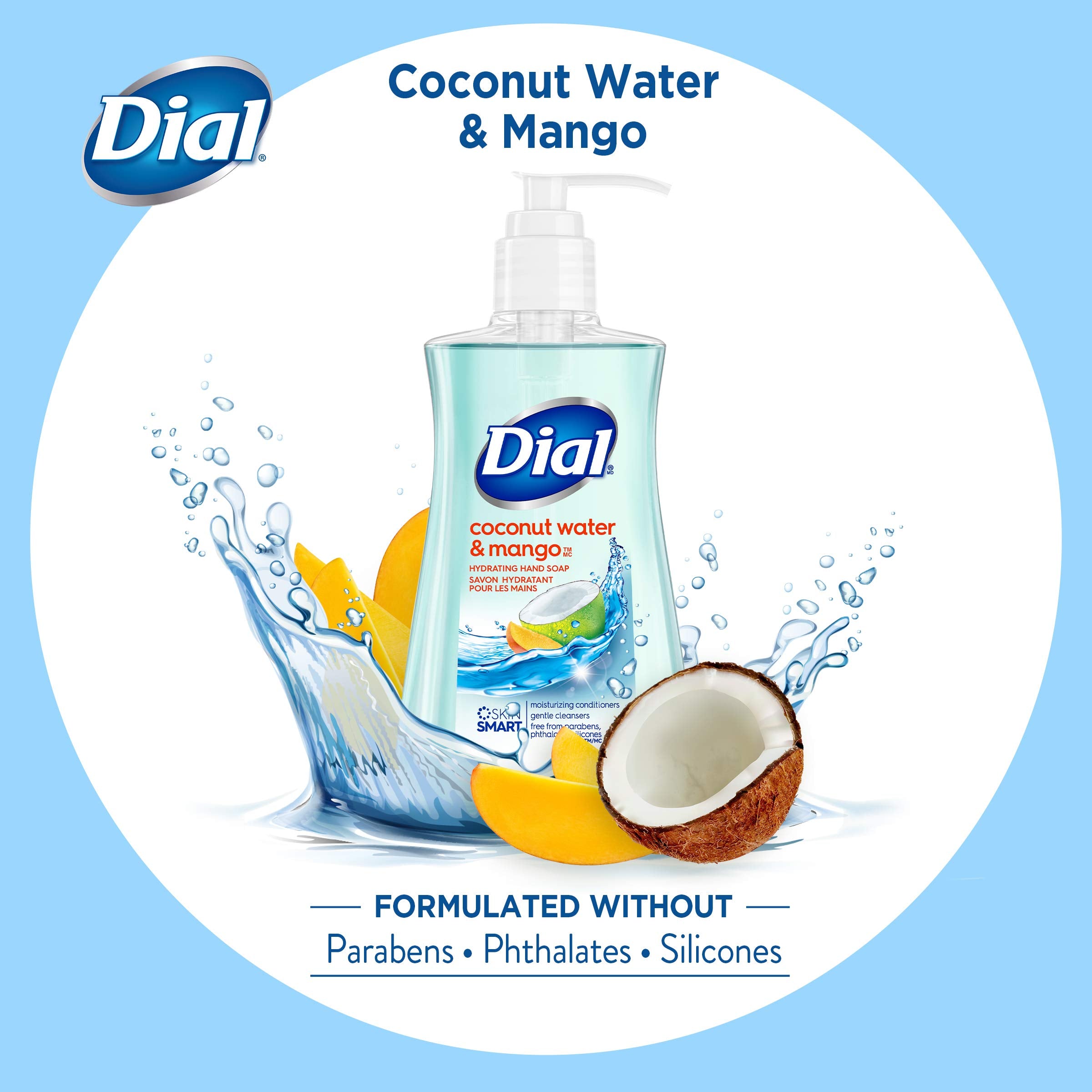 Dial Coconut Water Mango aroma highlights tropical scent during wash