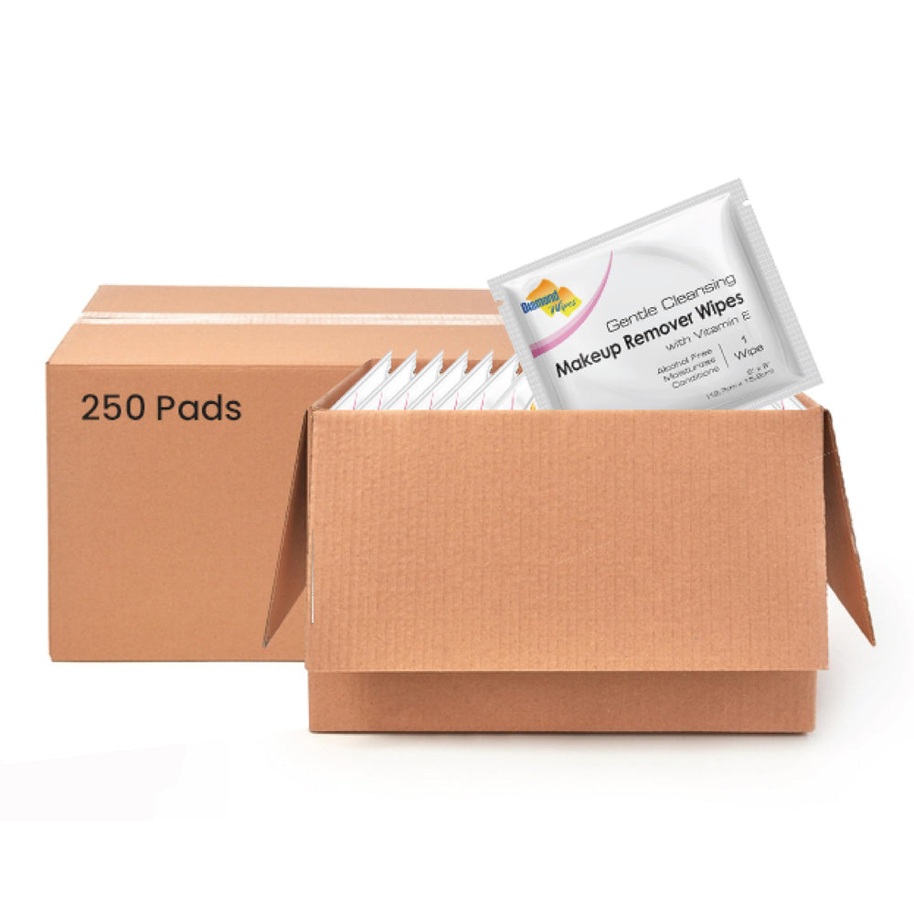 Diamond Wipes cotton rice aloe blend for gentle cleansing.