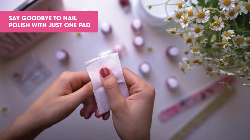 Portable nail polish remover pads from Diamond Wipes for touch-ups.