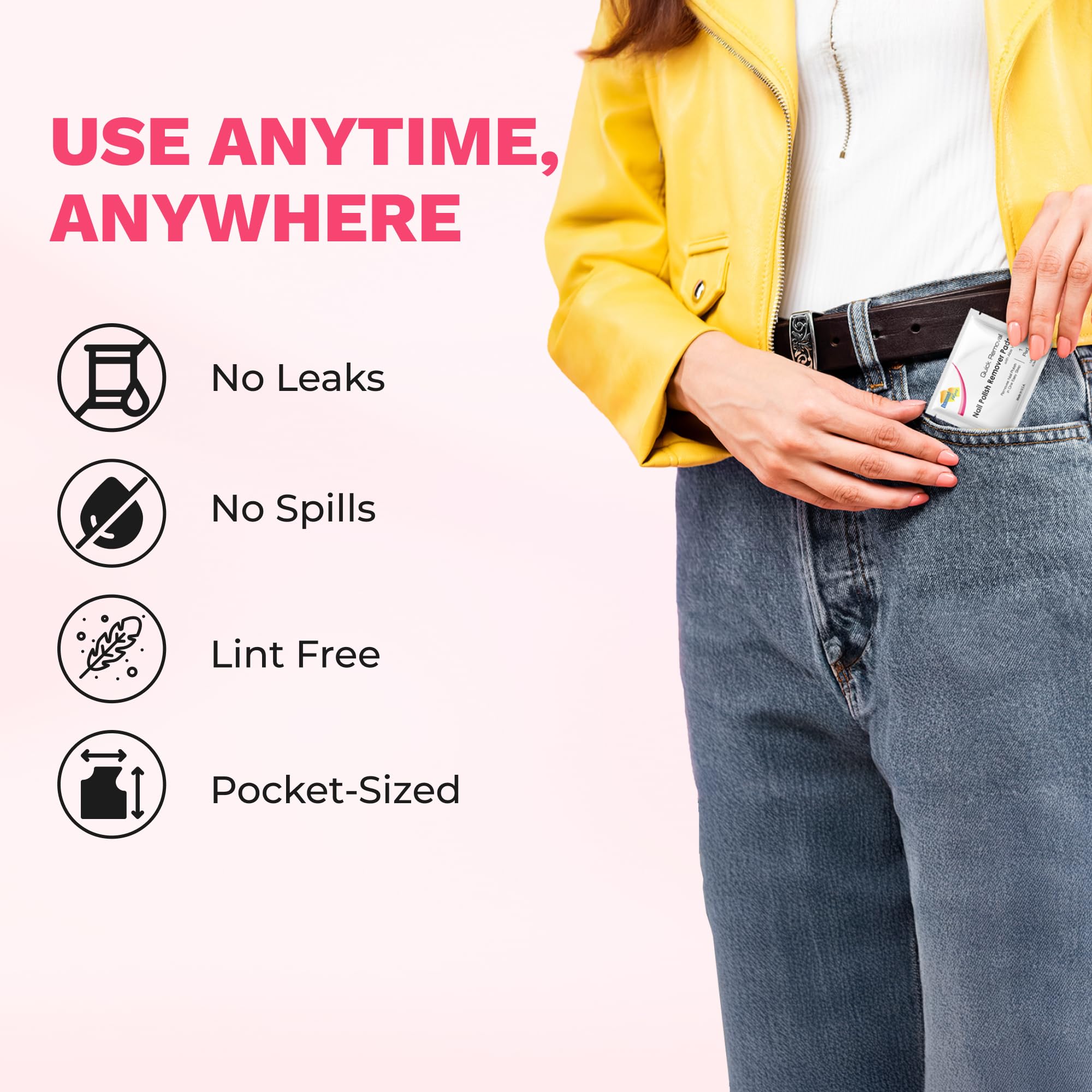 Travel-friendly Diamond Wipes pad for convenient nail care anywhere.