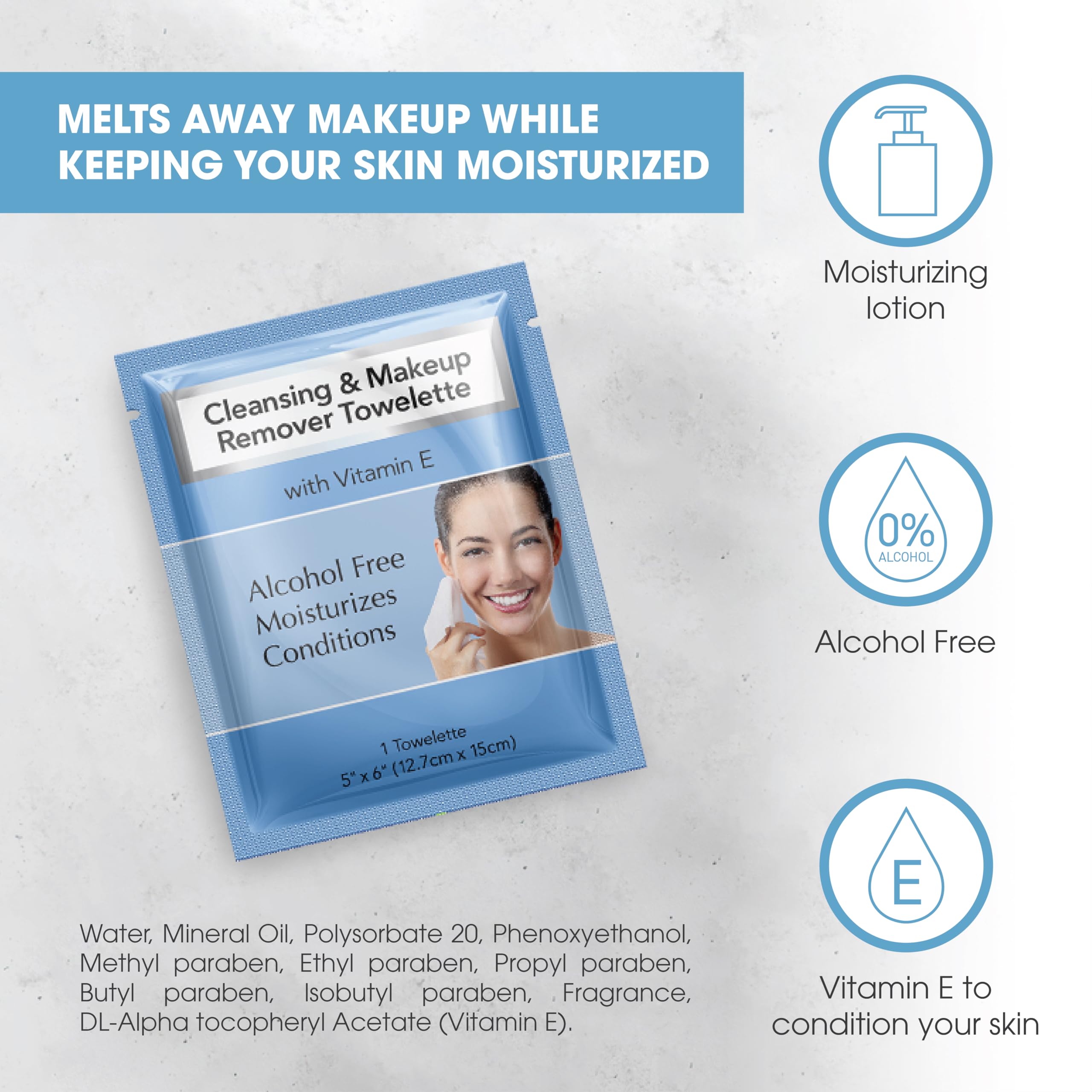 Diamond Wipes vitamin E nourishes skin during cleansing