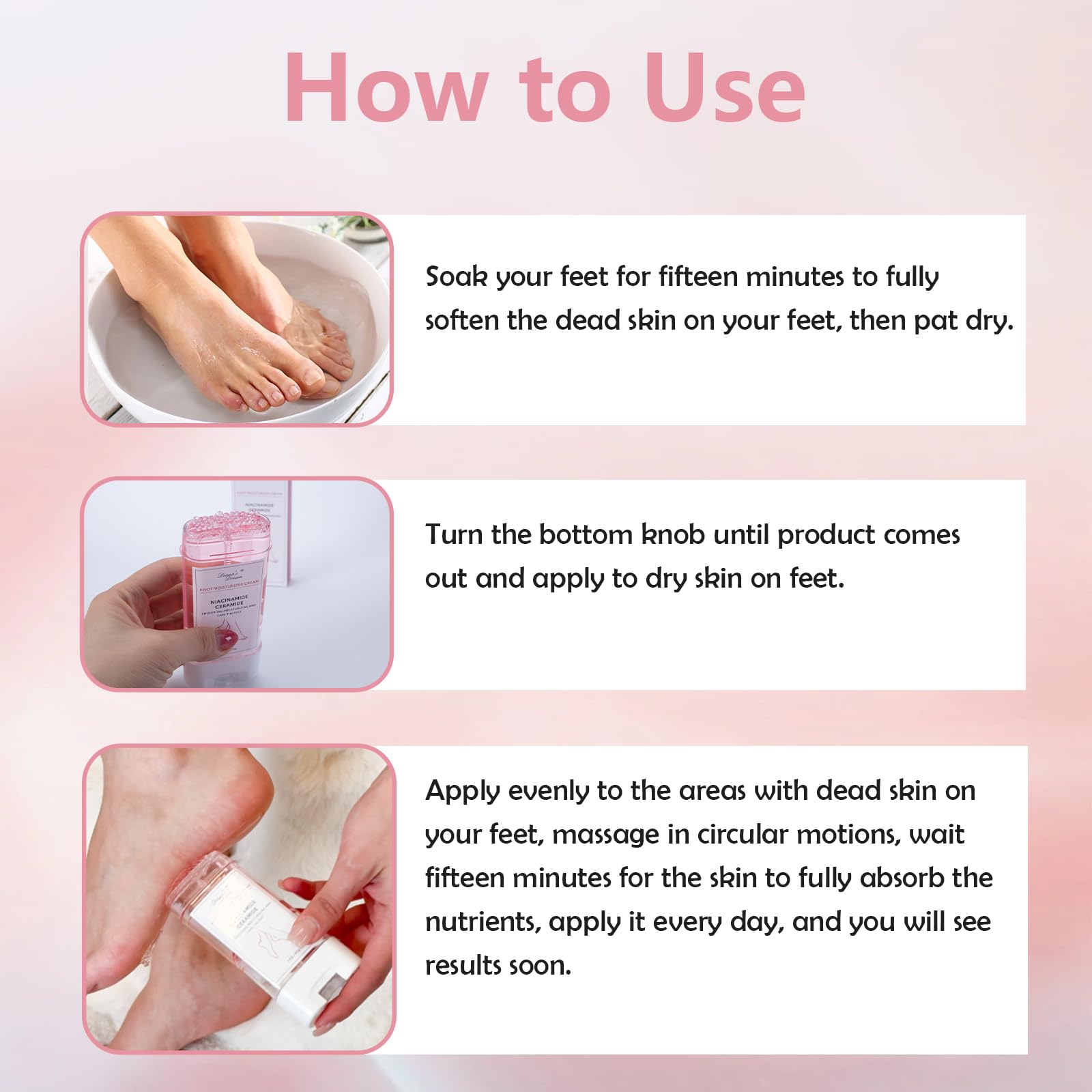 Diana's Dream soft feet after use, close-up texture.