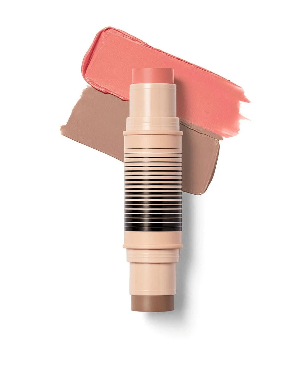 DIBS Desert Island Duo blush-bronzer stick, shade 1.5 swatch for warm glow.