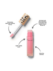 DIBS Go To Glossy Balm Italian Soda in crayon format shows pearly iridescence and creamy wear.