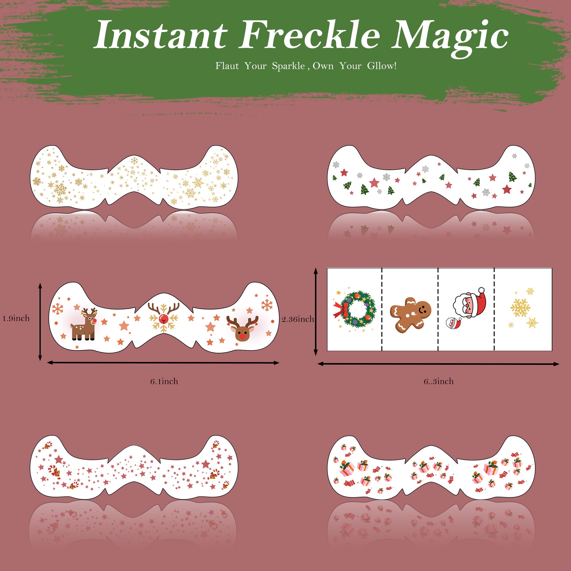 Diesetsr Christmas glitter face tattoos Christmas trees for playful seasonal charm