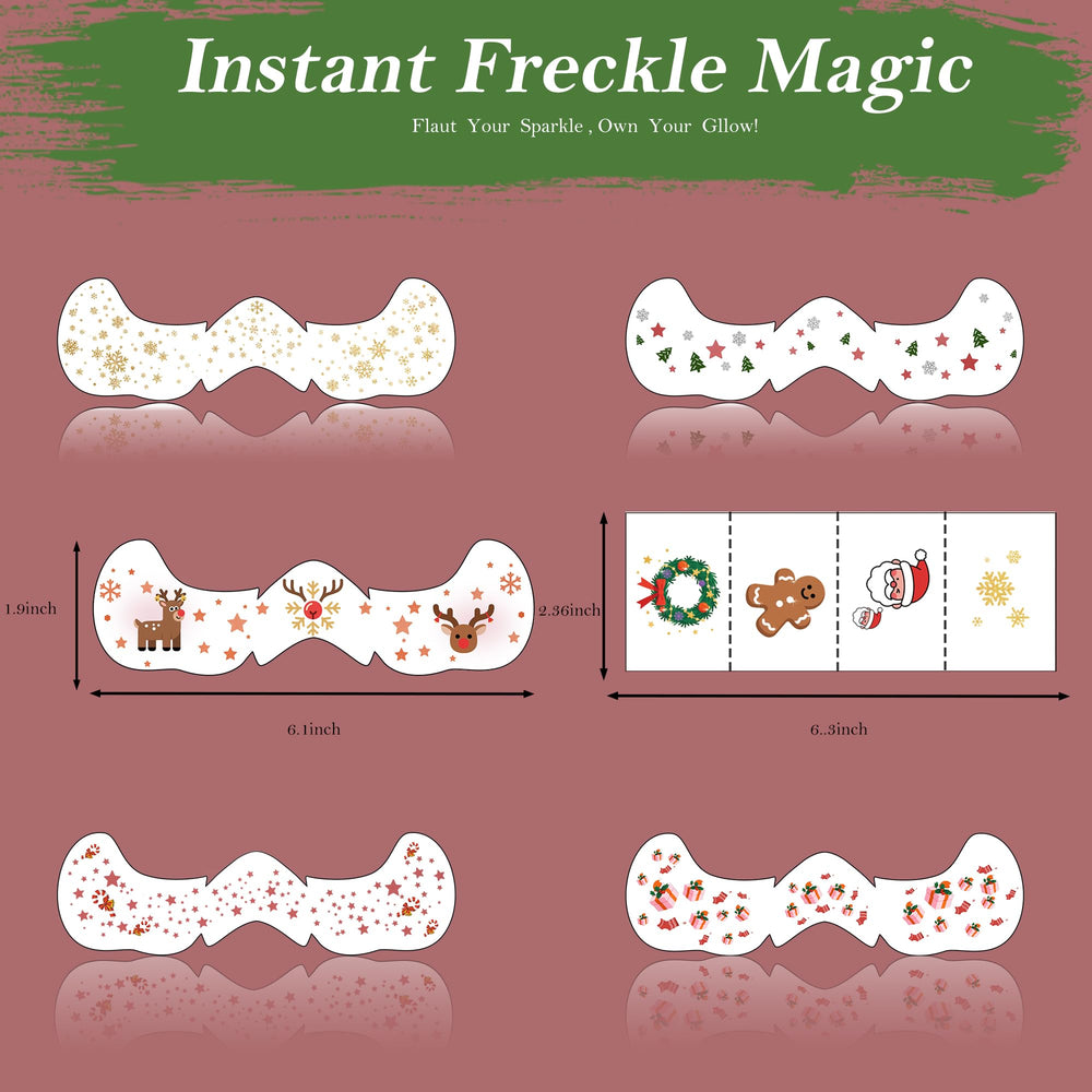 Diesetsr Christmas glitter face tattoos Christmas trees for playful seasonal charm