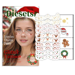 Diesetsr Christmas glitter face tattoos snowflakes for festive sparkle