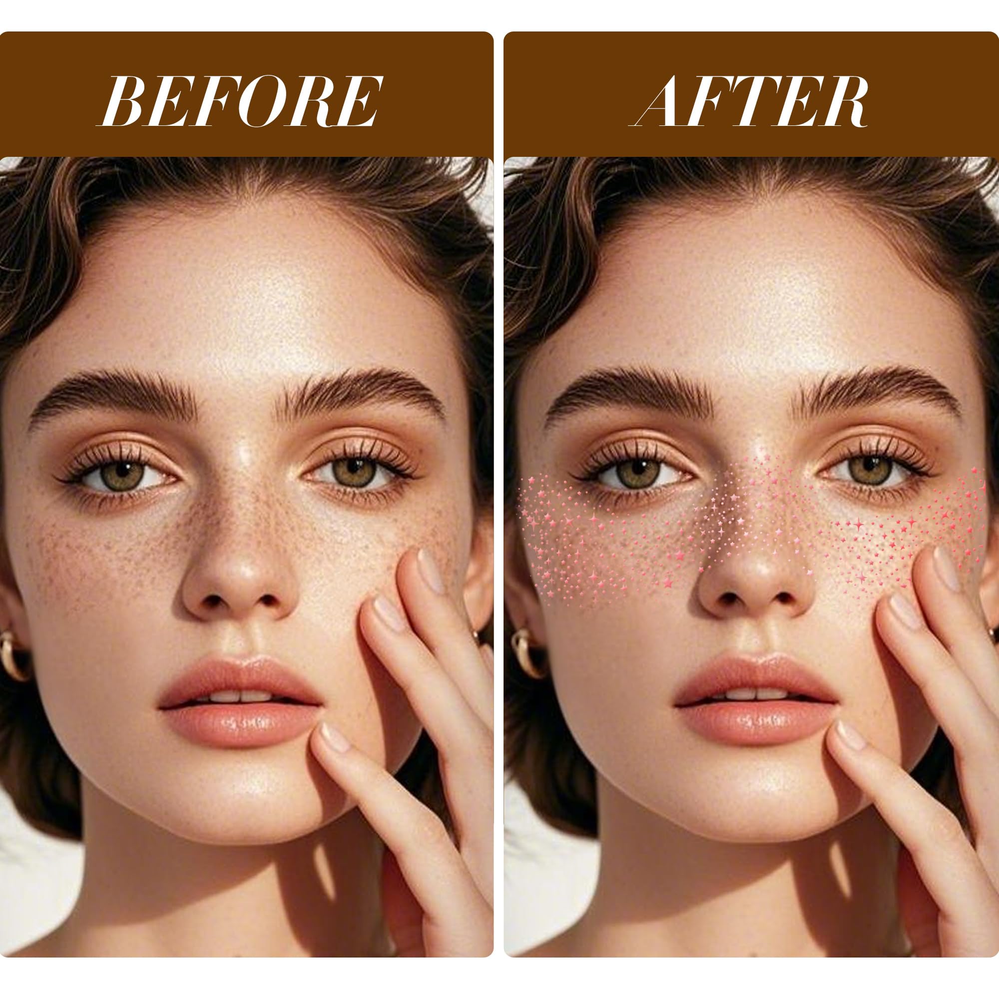 Diesetsr Glitter Freckles adhesive peel-stick close-up shows easy application