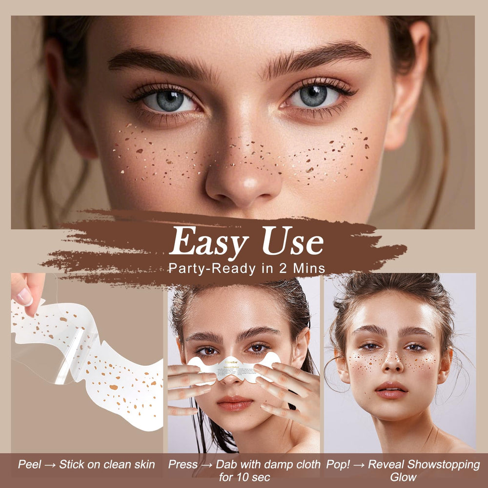 Diesetsr waterproof freckles stay put during dancing and humidity.