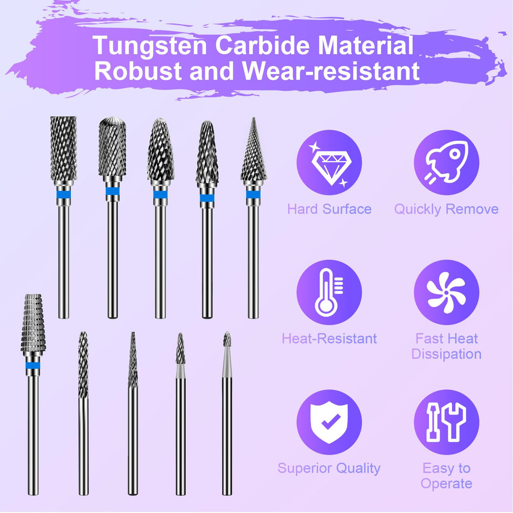 Diesisa carbide nail bit demonstrates durability and sharpness for precise filing.