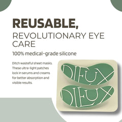 Dieux Forever Eye Mask on under-eye area demonstrates targeted hydration and puffiness reduction