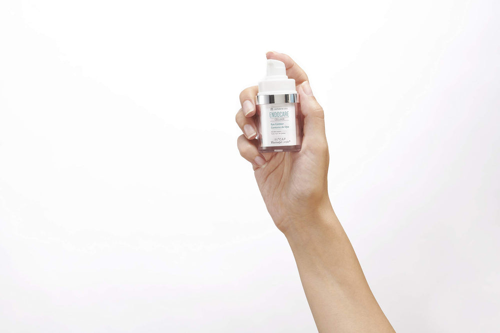Difa Cooper Endocare Cellage Pro Eye Cream label close-up emphasizes SCA 8% formula.