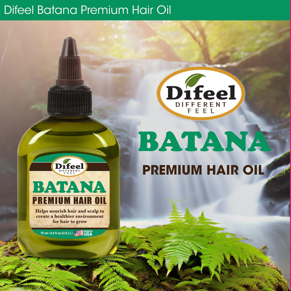 Difeel Batana Premium Hair Oil texture on hair sample indicates softness and shine