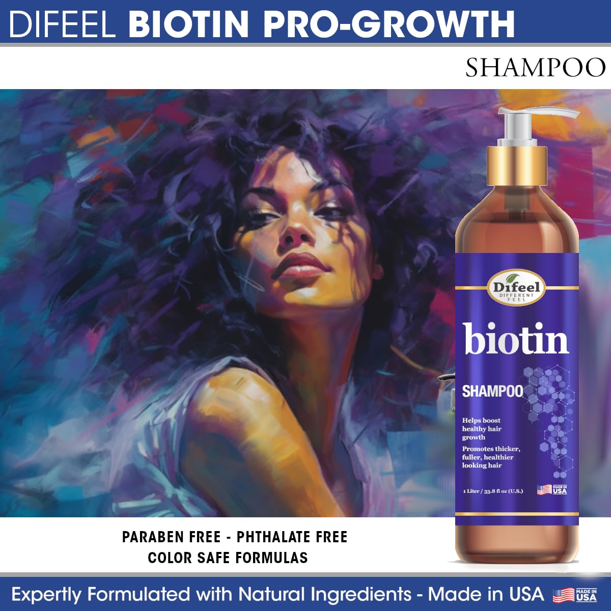 Difeel Biotin Conditioner label close-up highlighting conditioning power