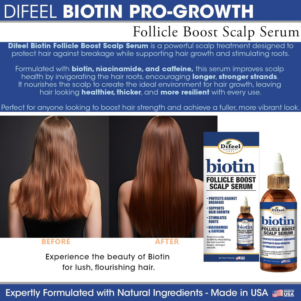 Difeel Biotin Follicle Boost application on scalp supports root vitality and nourishment.
