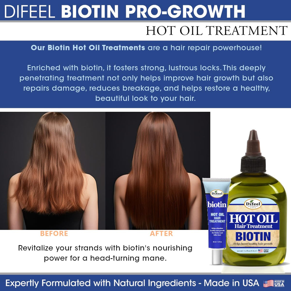 Difeel Biotin Hot Oil massage routine improves conditioning and shine.