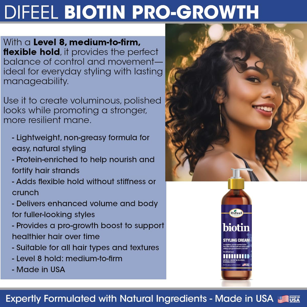 Difeel Biotin Styling Cream hair-definition helps smooth, defined styles