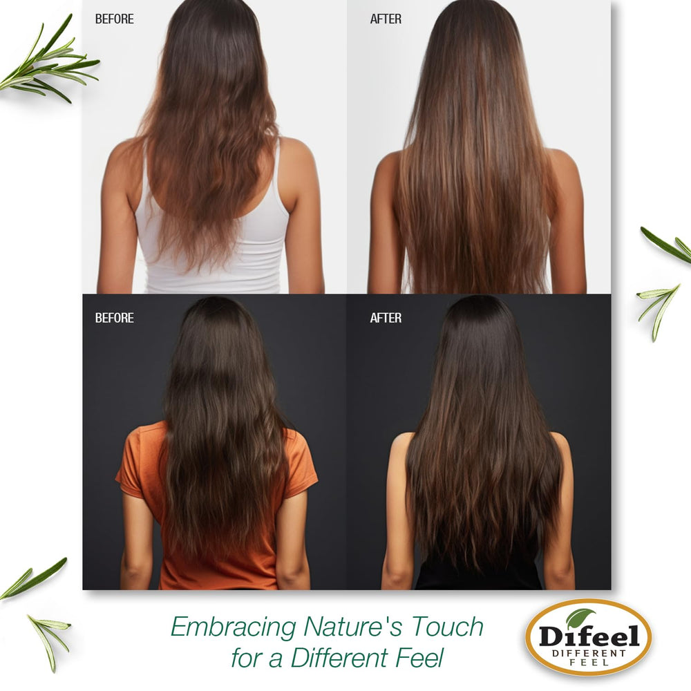 Difeel Fresh Mint sprigs in shot suggest invigorating fragrance and scalp refreshment