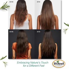 Difeel Fresh Mint sprigs in shot suggest invigorating fragrance and scalp refreshment