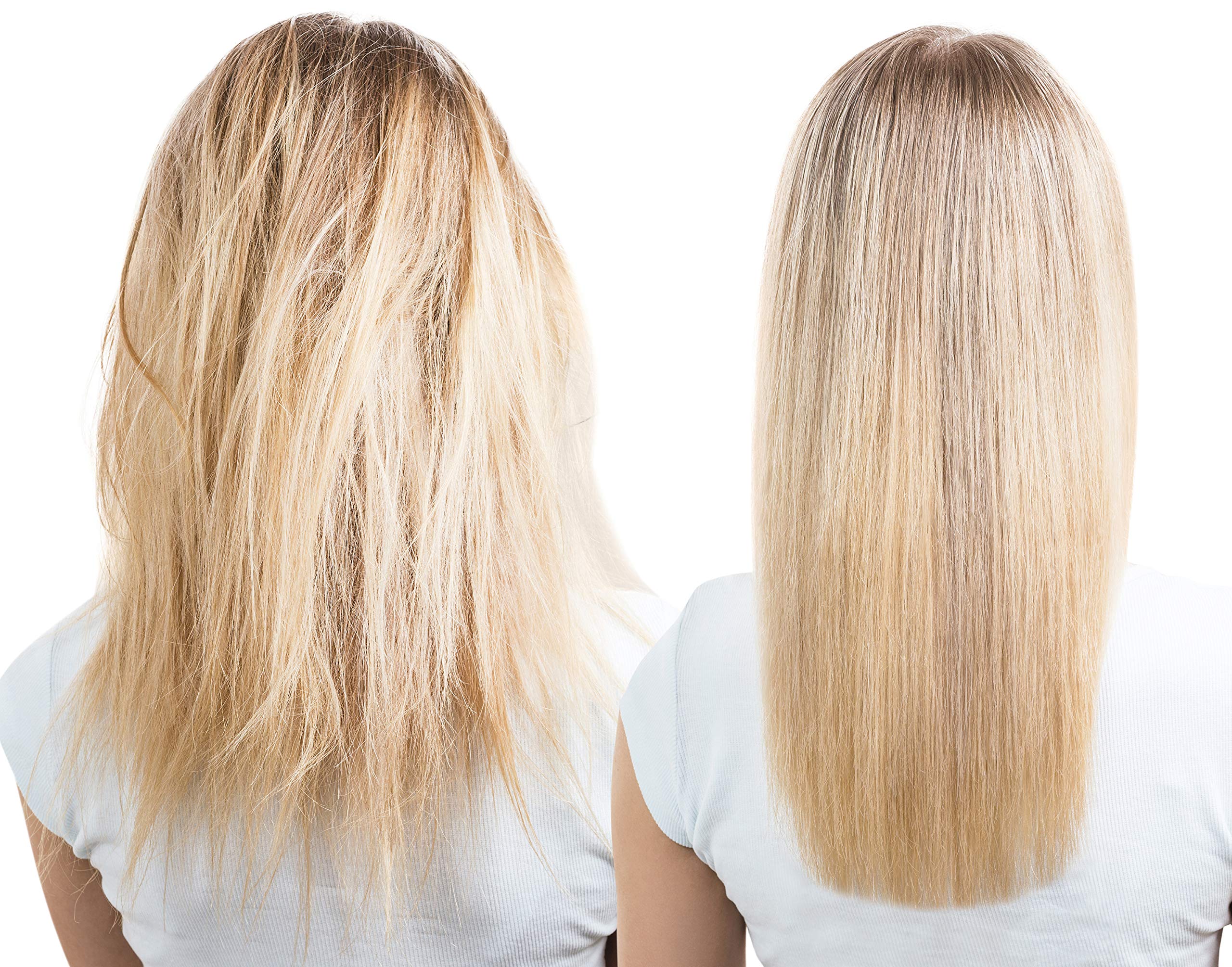 Difeel frizz-control bottle suggests shine and smooth ends.