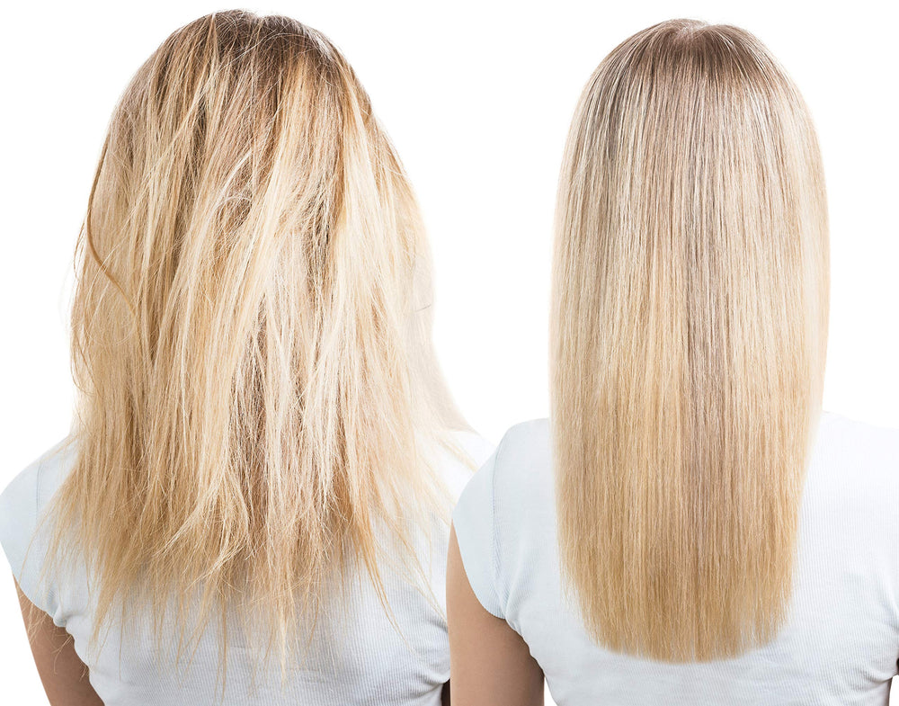 Difeel frizz-control bottle suggests shine and smooth ends.