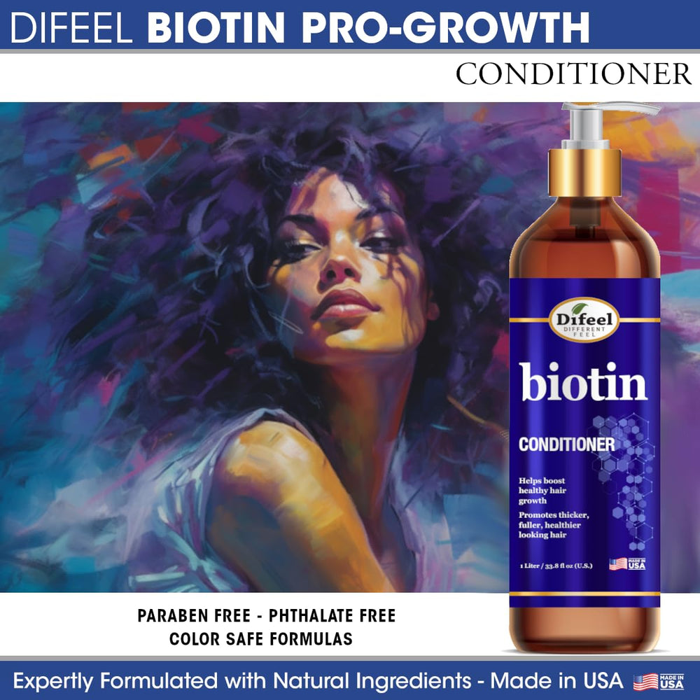 Difeel Pro-Growth Biotin Conditioner application on hair for glide-through