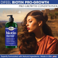 Difeel Pro-Growth Biotin Conditioner pump-dispense for easy application