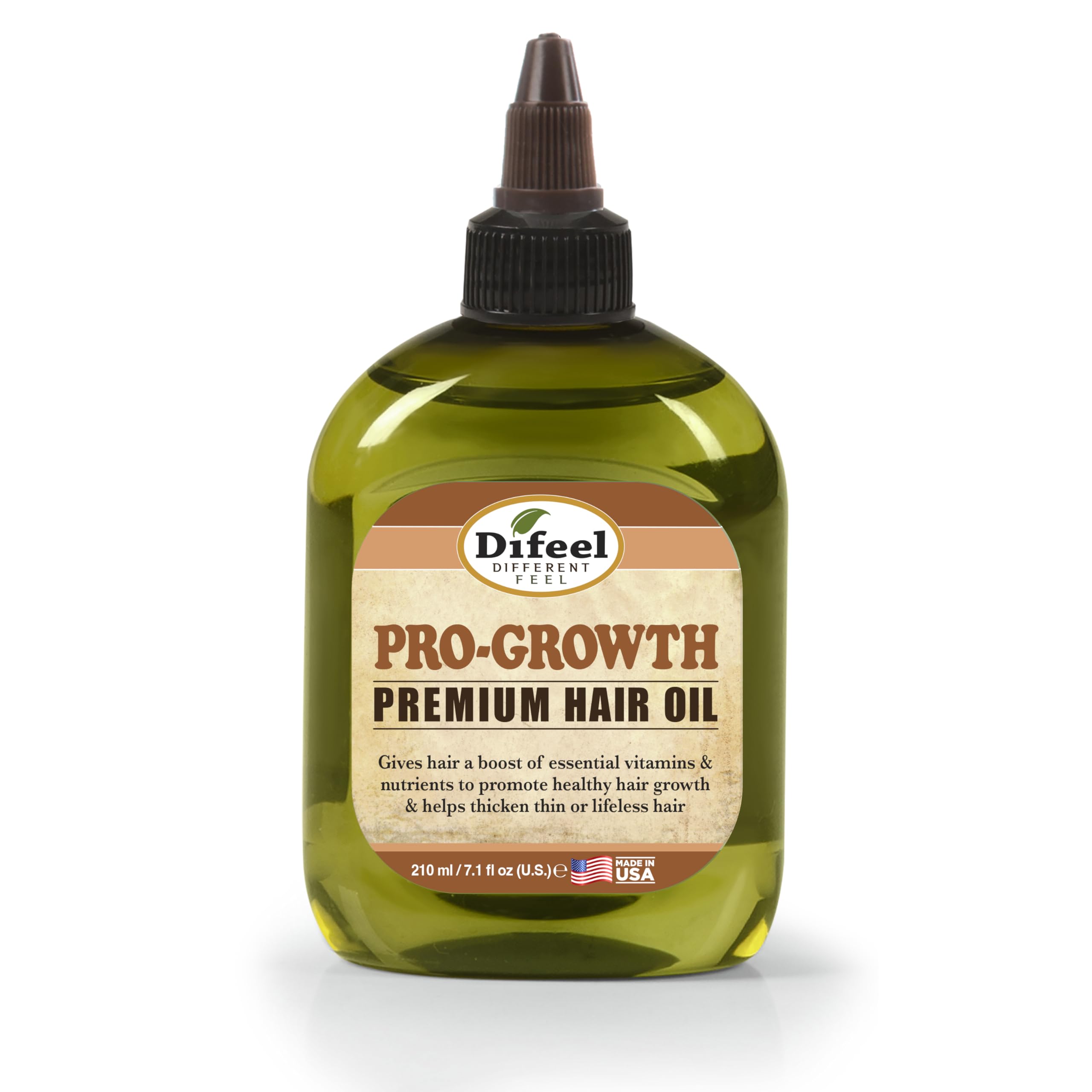 Difeel Pro-Growth Oil bottle front for nourished hair