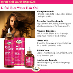 Difeel Rice Water Hair Oil softens hair for silky strands
