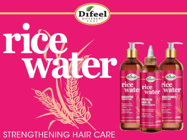 7.1 oz bottle of Difeel Rice Water Root Stimulator ready for daily use.