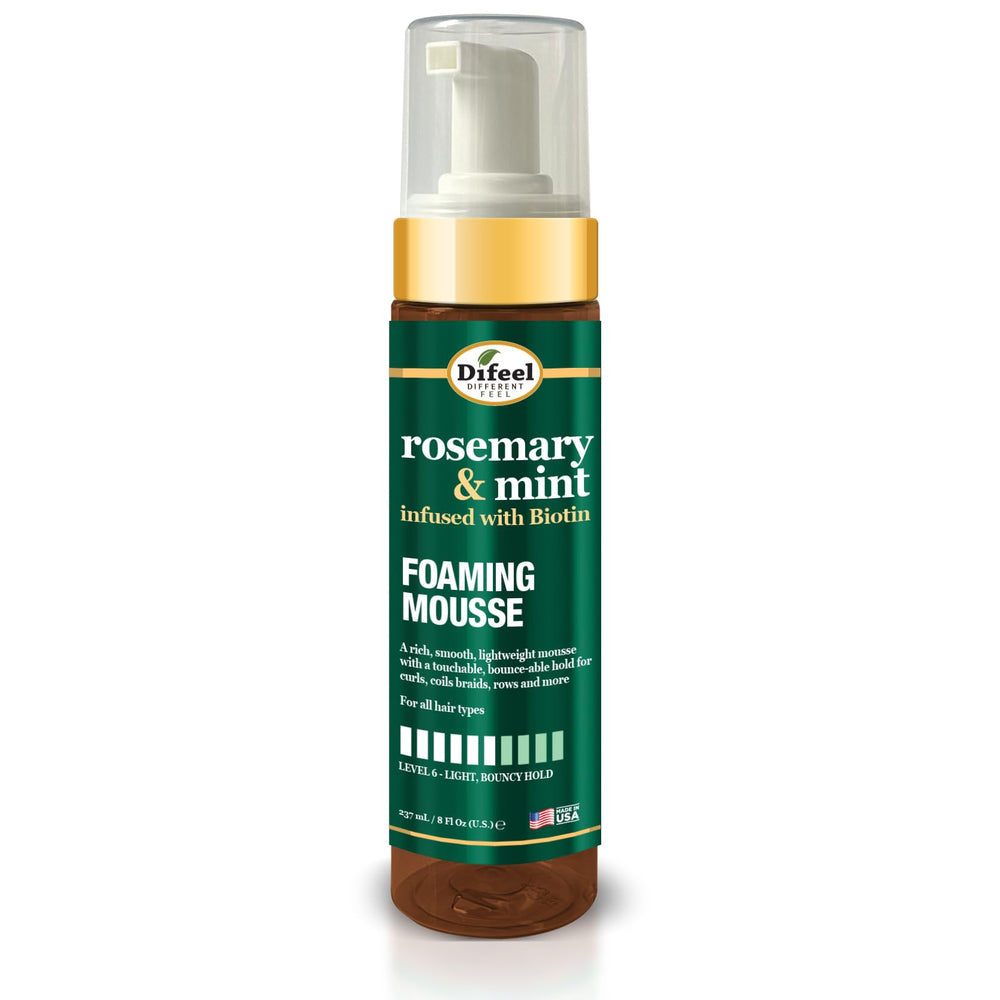 Difeel rosemary mint foaming mousse bottle for scalp-friendly styling and volume