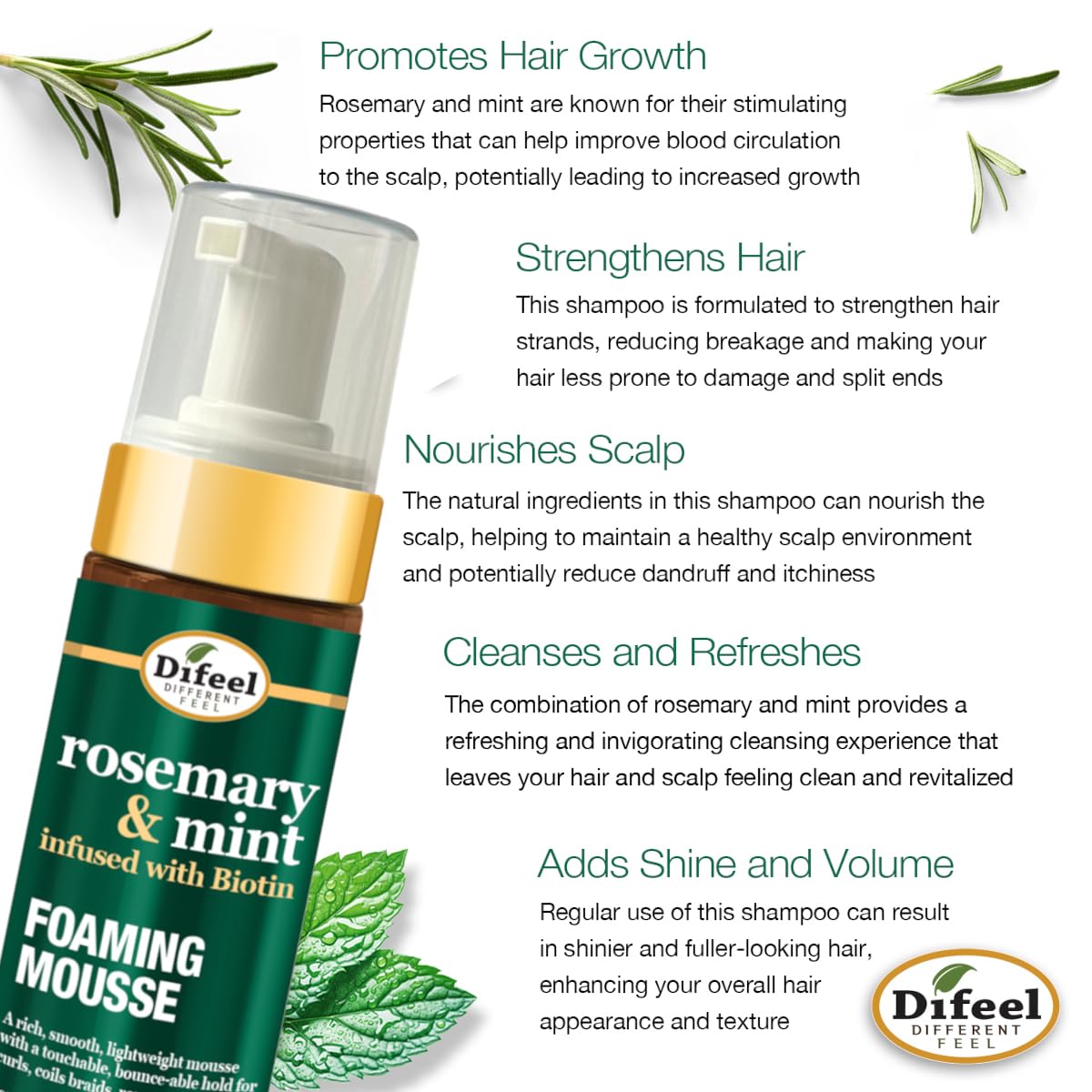Difeel rosemary mint scalp stimulation during routine care
