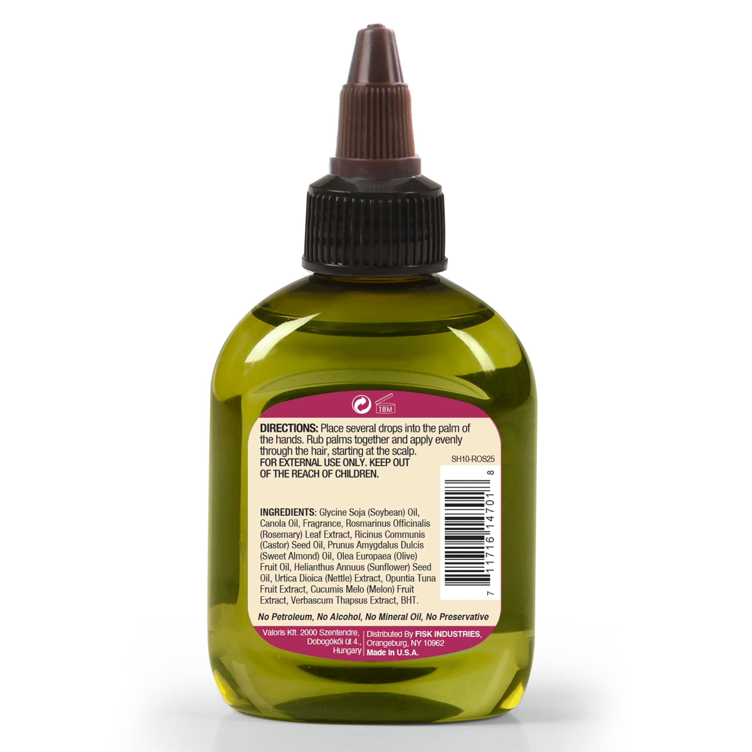 Difeel Rosemary Premium Hair Oil dropper app close-up for controlled dosing