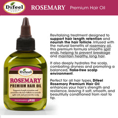 Difeel Rosemary Premium Hair Oil scalp hydration scene shows moisture balance