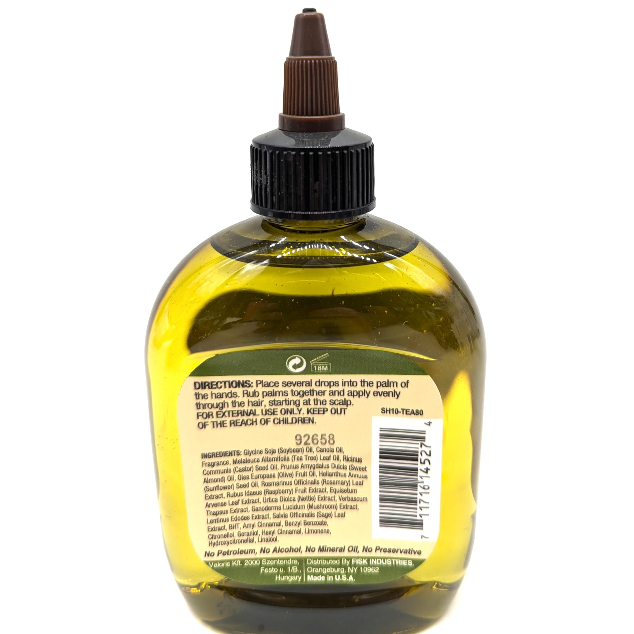 Difeel tea tree oil bottle pour action aids quick scalp nourishment
