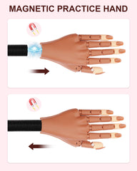 Difenni movable nail hand shows joints and adjustable arm for realistic practice.