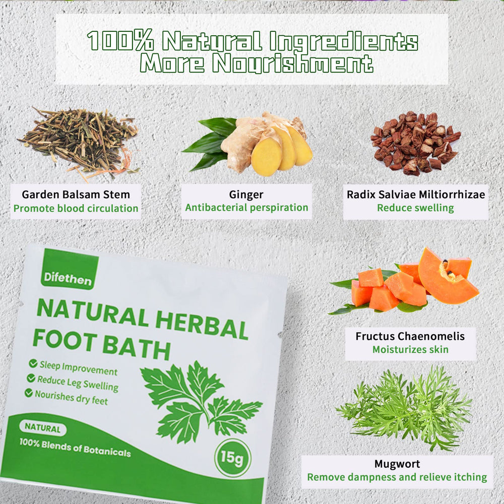 Difethen ginger and herbs blend provides warming foot soak and comfort.