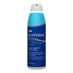 Differin Acne-Clearing Body Spray bottle with 360° spray for quick full-body coverage