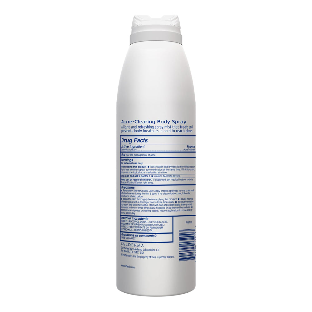 Differin Acne-Clearing Body Spray used post-workout for on-the-go care