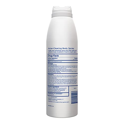Packaging box of Differin Acne-Clearing Body Spray on display