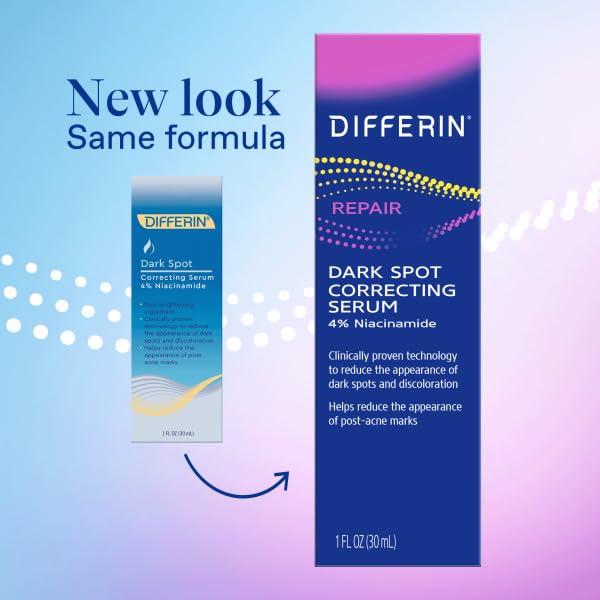 Differin dark spot serum dropper enables precise application to target discolorations.