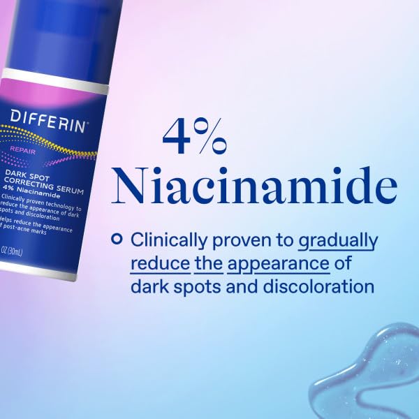 Night routine with Differin serum for daily brightening and complexion care.