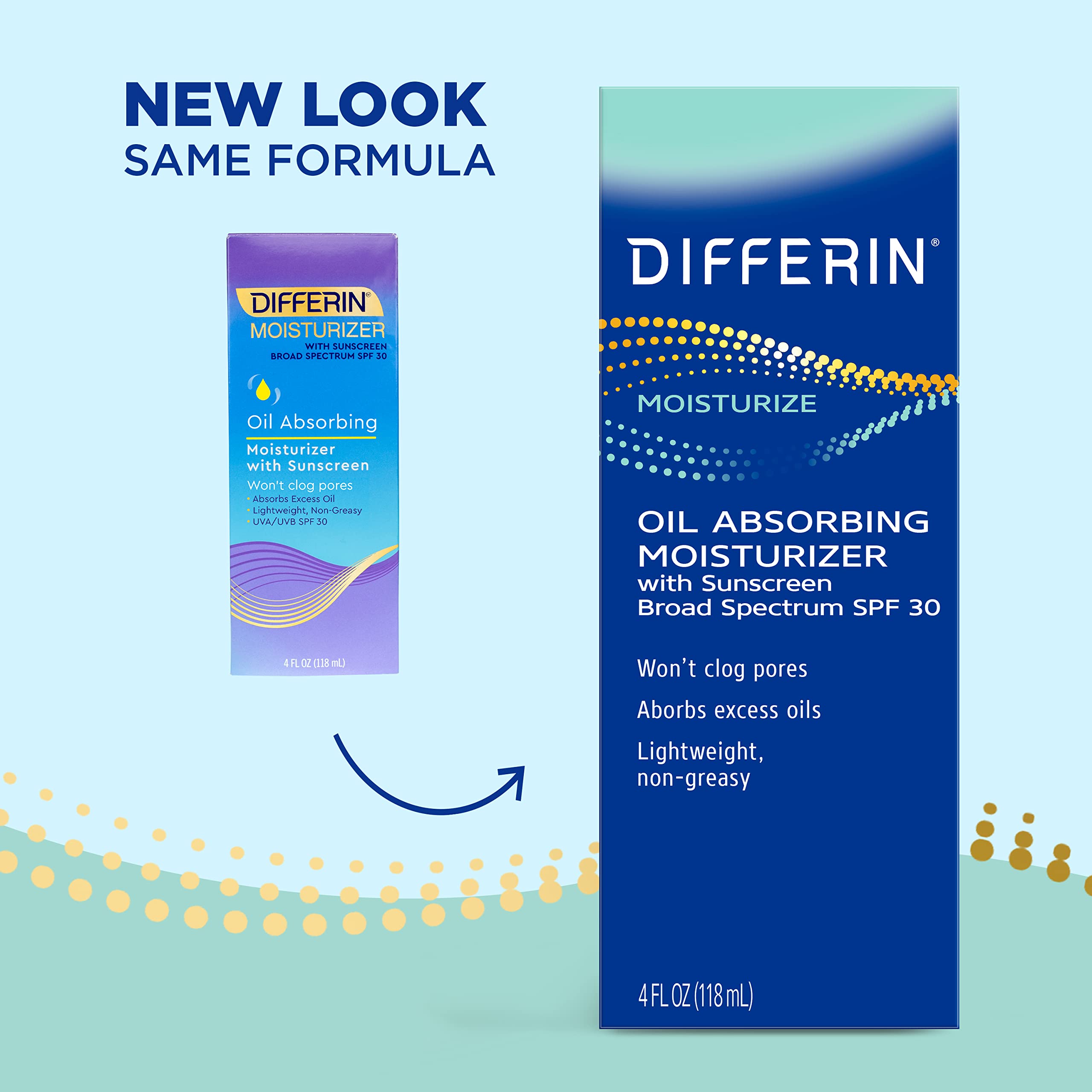 Differin Micropearl technology detail illustrating surface oil absorption and matte finish